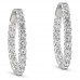 5.50 carat Round Lab Diamond Shared Prong Inside Out Hoops 