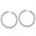 5.50 carat Round Lab Diamond Shared Prong Inside Out Hoops side