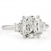 2.58ct Antique Cushion Lab Diamond Three-Stone Ring top