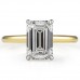 2.73 carat Emerald Cut Lab Diamond Solitaire Engagement Ring flat