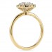1.02 carat Round Lab Diamond Yellow Gold Halo Ring  profile