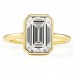 2.72 carat Emerald Cut Lab Diamond Bezel Set Ring flat