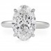 5.17 carat Oval Lab Diamond Classic Solitaire Ring flat