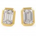 3.4 carat TW Emerald Cut Lab Diamond Bezel Studs yg