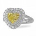 1.50 ct Yellow Diamond Heart Double Halo Ring