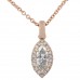 Image is with white BackgroundPetite Marquise Diamond Halo Pendant lifestyle