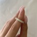 2.45 carat Emerald Cut Lab Diamond U-Shape Eternity Band lifestyle pinch