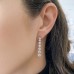 Graduating Round Lab Diamond Drop Earrings lifestyle ear