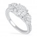 2.45 Carat Round Diamond Three-Stone Engagement Ring & Pave Band angle