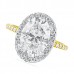 2.70 carat Oval Diamond Two Tone Halo Engagement Ring angle