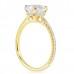 1.70 carat Cushion Cut Yellow Gold Pave Engagement Ring side