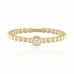 Beaded Bezel Set Ring yellow gold front view