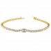 1.99 carat Diamond Tennis Bracelet with Bezel Set Emerald open