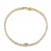 1.99 carat Diamond Tennis Bracelet with Bezel Set Emerald closed