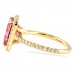 Tourmaline and Diamond Rose Gold Halo Ring side