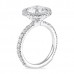 2.20ct Round Diamond Platinum Halo Engagement Ring side