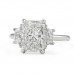 2.50 carat Radiant Three-Stone Engagement Ring flat