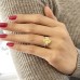3.01 carat Fancy Intense Yellow Oval Diamond Three-Stone Ring lifestyle