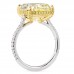 7.53 carat Yellow Cushion Cut Diamond Pave Ring profile