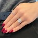 3.71 carat Radiant Cut Lab Diamond Hidden Halo Ring lifestyle