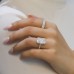 7.84 carat Radiant Cut Lab Diamond Three-Row Ring lifestyle