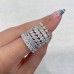 4.40 carat Radiant Cut Lab Diamond U-Shape Eternity Band lifestyle