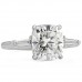 Cushion Moissanite Three-Stone Engagement Ring