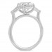 Cushion Moissanite Three-Stone Engagement Ring profile view