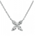 Marquise Cut Diamond Flower Pendant closeup WG