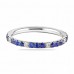 Sapphire and Diamond White Gold Pave Eternity Band