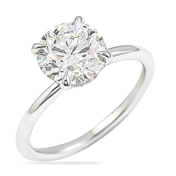 2.21 carat Round Diamond Platinum Solitaire Engagement Ring | Lauren B ...