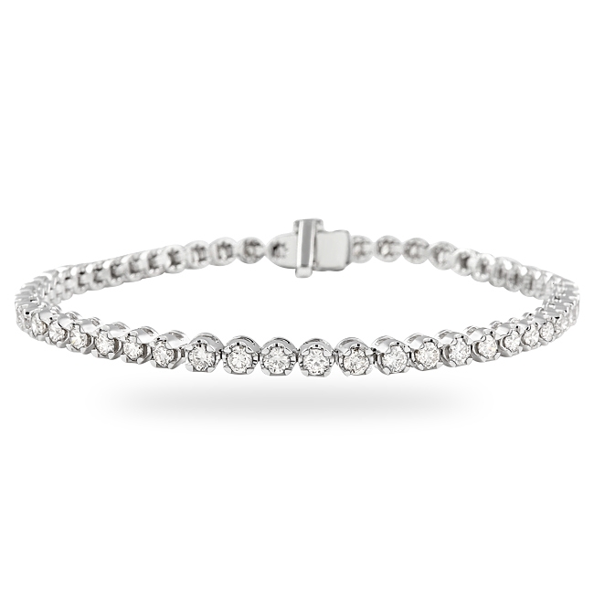 Illusions 1ctw. Diamond Tennis Bracelet in 14k Yellow Gold