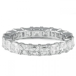 asscher cut eternity band