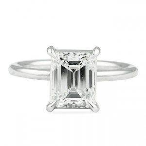 emerald cut classic solitaire engagement ring