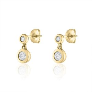 Diamond Bezel Drop Earrings gift