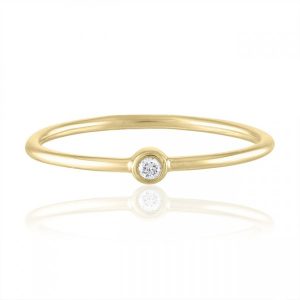 yellow gold diamond bezel ring gift