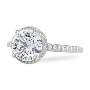 2.0 carat round diamond hidden halo engagement ring