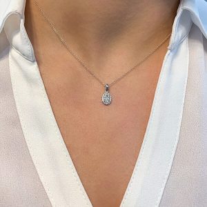 PETITE OVAL DIAMOND HALO PENDANT