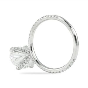 3.24 carat oval diamond pave prong engagement ring white gold