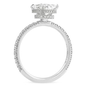 radiant cut diamond double pave wrap signature engagement ring 