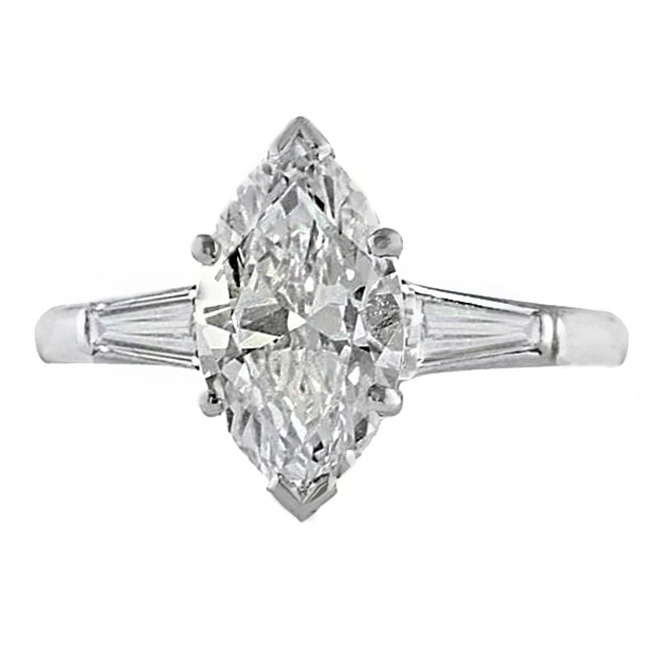 1.75 ct Marquise Diamond Platinum Engagement Ring