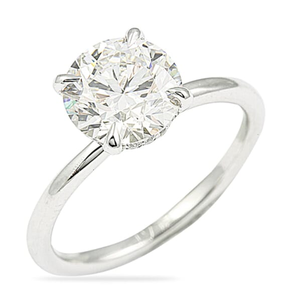 2.21 Carat Round Diamond Platinum Solitaire Engagement Ring