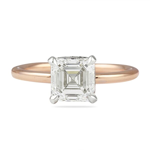 1.70 ct Asscher Cut Diamond Two-Tone Solitaire Engagement Ring