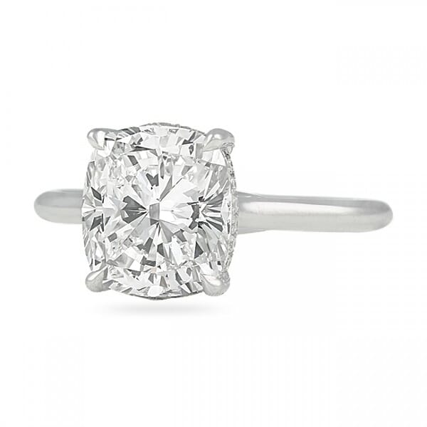 3.50 Carat Cushion Cut Diamond Solitaire Engagement Ring